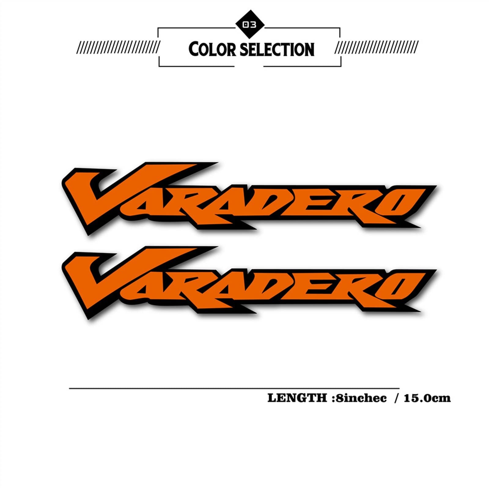 STATUZ Moto Bicicletta Adesivo Riflettente Impermeabile Serbatoio Bagaglio Casco Logo Moto Adesivo per Honda Varadero 125 1000 Decorare (Color : Reflective Orange
