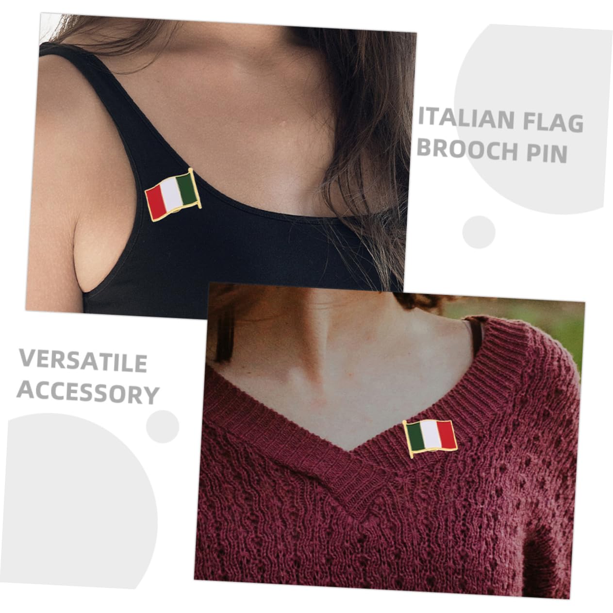 Brosche mit italienischer Flagge Italien-Flagge Italien-Abzeichen Italienische Flagge Anstecker Metall Anstecker Italienische Flagge Anstecknadel mit Flagge Anstecknadeln