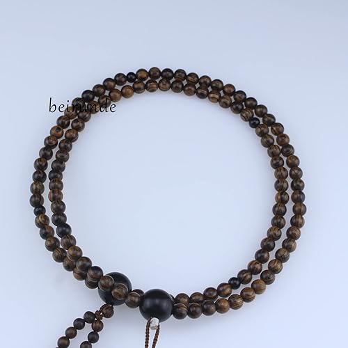 Miniatura 4 de Nichiren Buddhist Beads Juzu, Soka Gakkai Beads, SGI Buddhism Mala, SGI Chanting Beads, Nichiren Shoshu Juzu, Cuentas de madera con cuentas de ébano