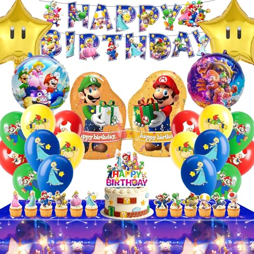Décoration d'anniversaire 51 ans, décoration d'anniversaire pour garçons/filles, décorations d'anniversaire pour enfants avec bannière, serviettes, ballons, ballons en aluminium (d