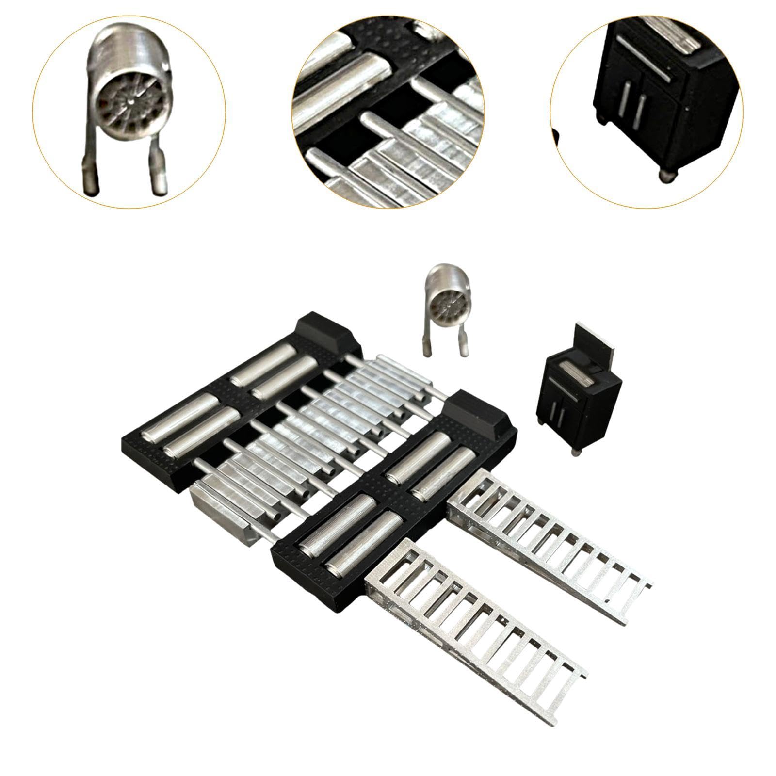 Miniatur Garageheber Auto Werkstatt Modell Möbel Handbemalte Motor Ausrüstung aus PP Material für Sammler Modellbau Fotografie Schaufensterdekoration, Schwarz