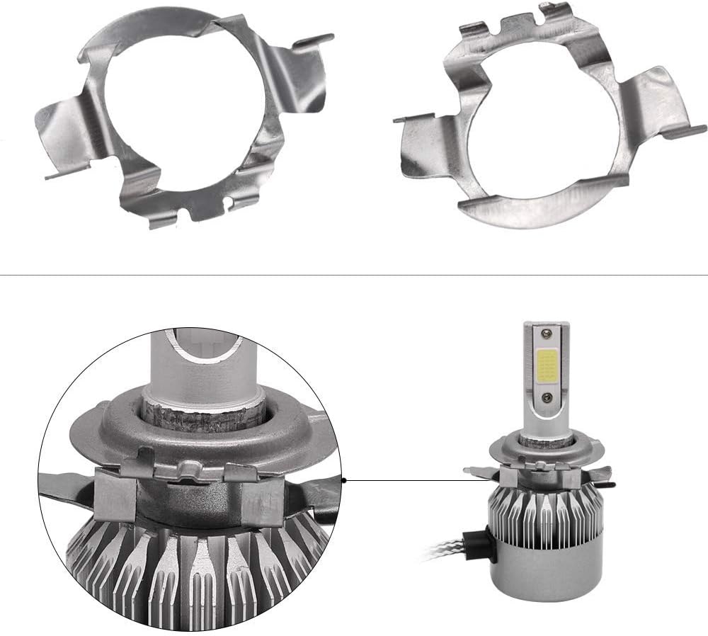 H7 LED Bulb Adapter H7 Retainers Holders Socket Base for VW Jetta Mercedes-Benz Audi X5 E85 Buick Hyundai Nissan Ford Fusion Chrysler Pacifica 2 Pack