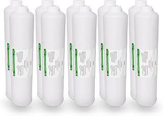 Post Activated Carbon Water Filter Replacement – 5 Micron Inline Filter – 10 inch Inline Carbon Filter– Under Sink and Reverse (10 Pack) Compatible with Standard RO Water Filtration Systems