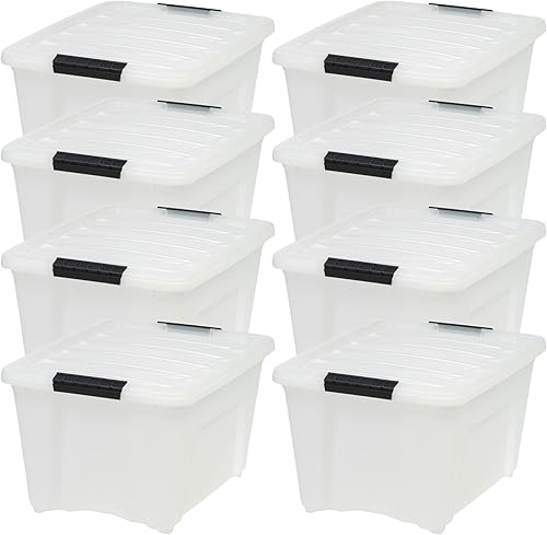 Miniatura 40 de IRIS USA - Contenedores de almacenamiento de plástico apilables de 40 cuartos de galón con tapas, paquete de 6 unidades, sin BPA, fabricados
