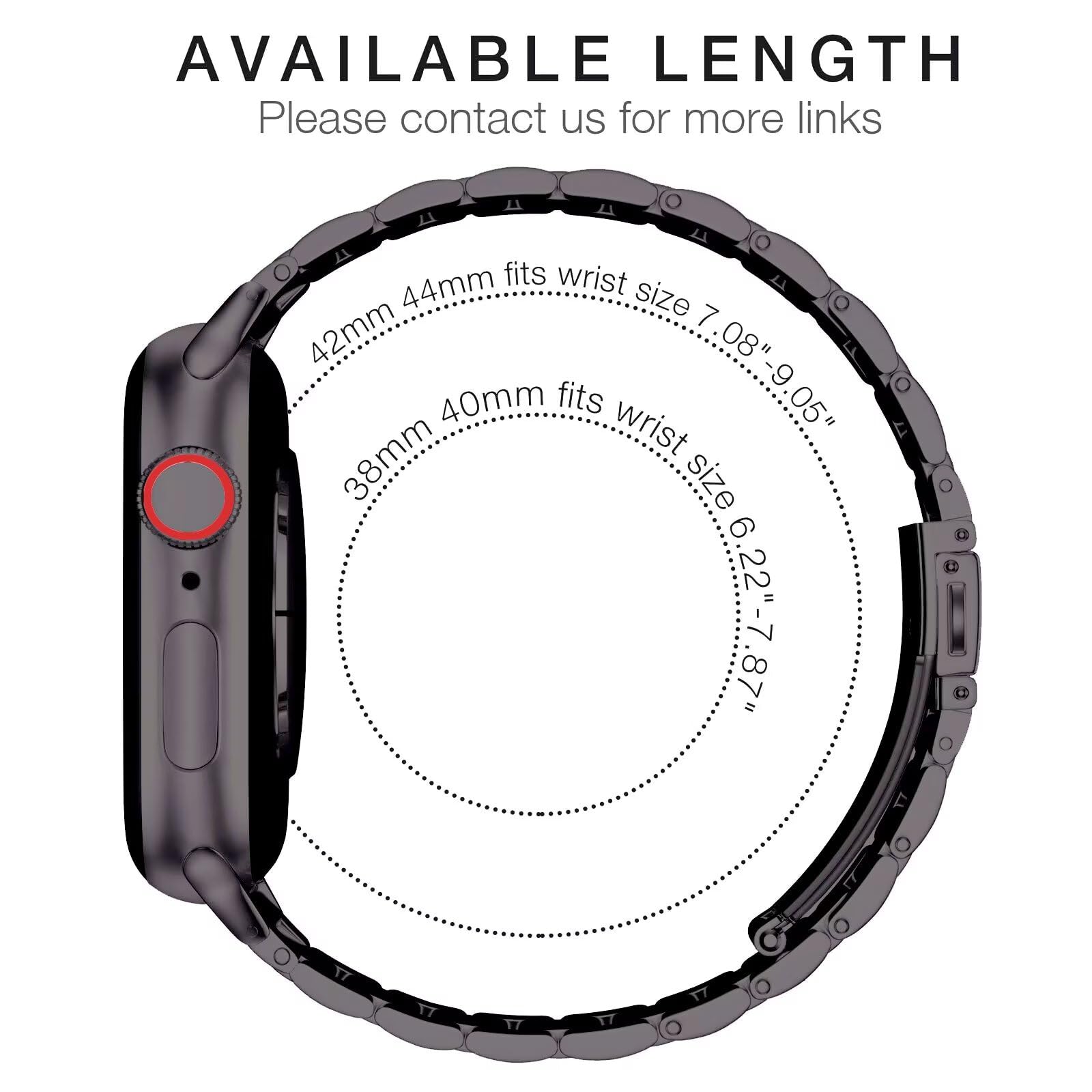 Hongxinzhan Confezione da 2 Cinturino di ricambio in metallo compatibile con Apple Watch