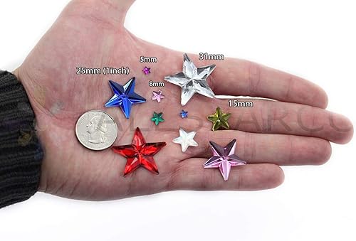 Miniatura 2 de Allstarco - Adornos de diamantes de imitación de estrella de 0.197 in con parte trasera plana de plástico acrílico para joyas, manualidades,