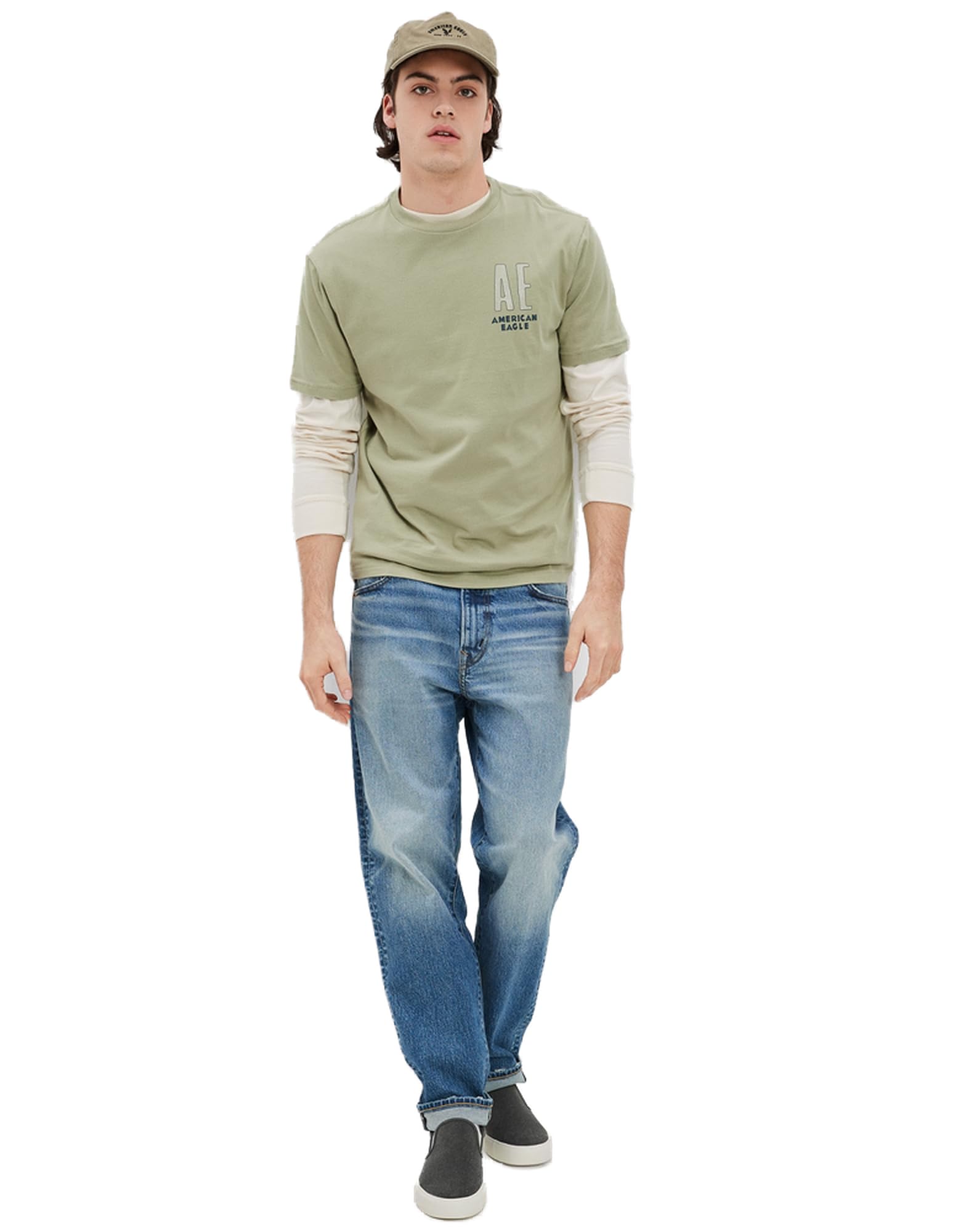 American EagleMens U-0181-2861-343 Super Soft Logo Graphic T-Shirt