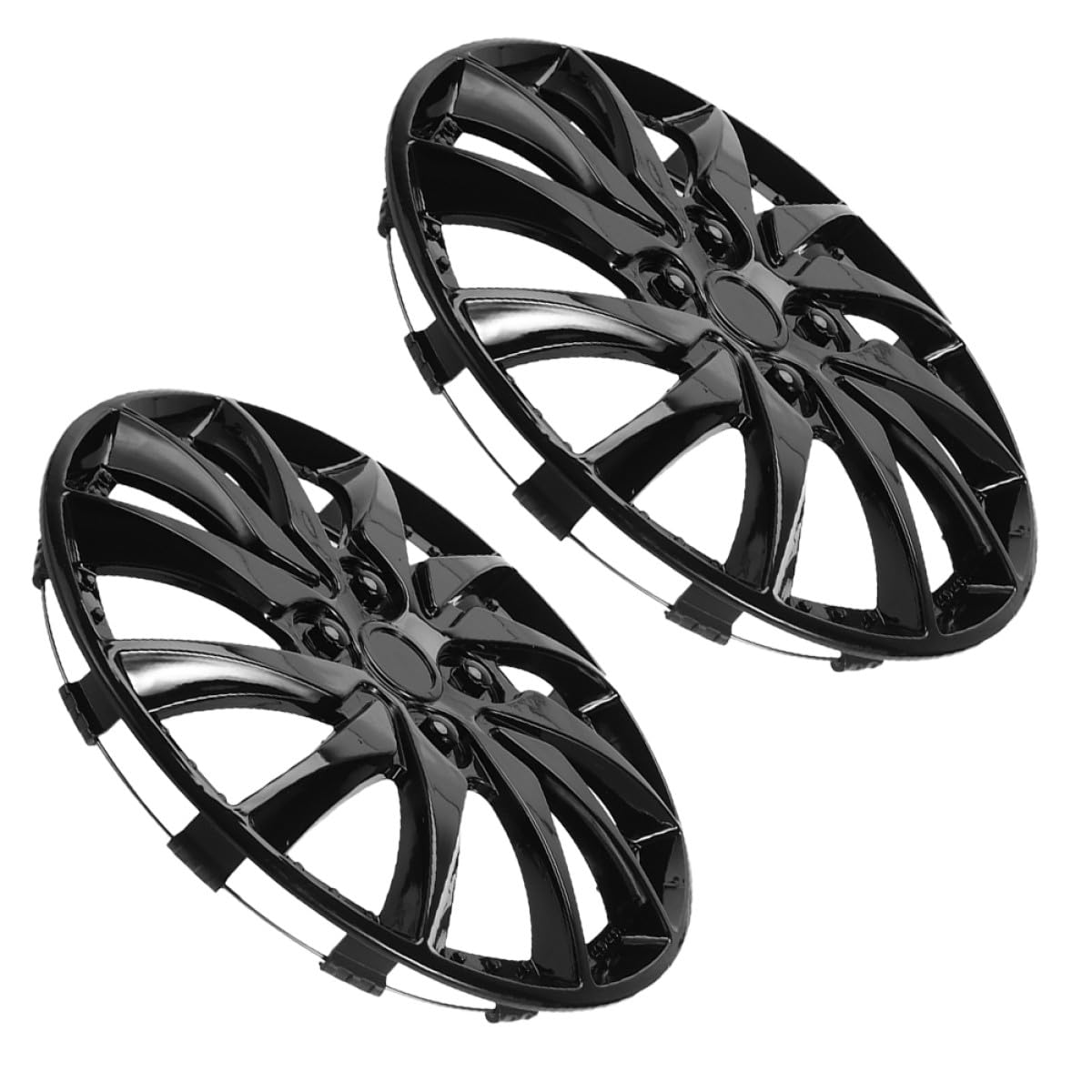 2 Pezzi Coprimozzi per Auto 14 Pollici Copricerchi in Plastico Nero Resistenti All'usura per Protezione Ruote Auto Stile Semplice e Elegante