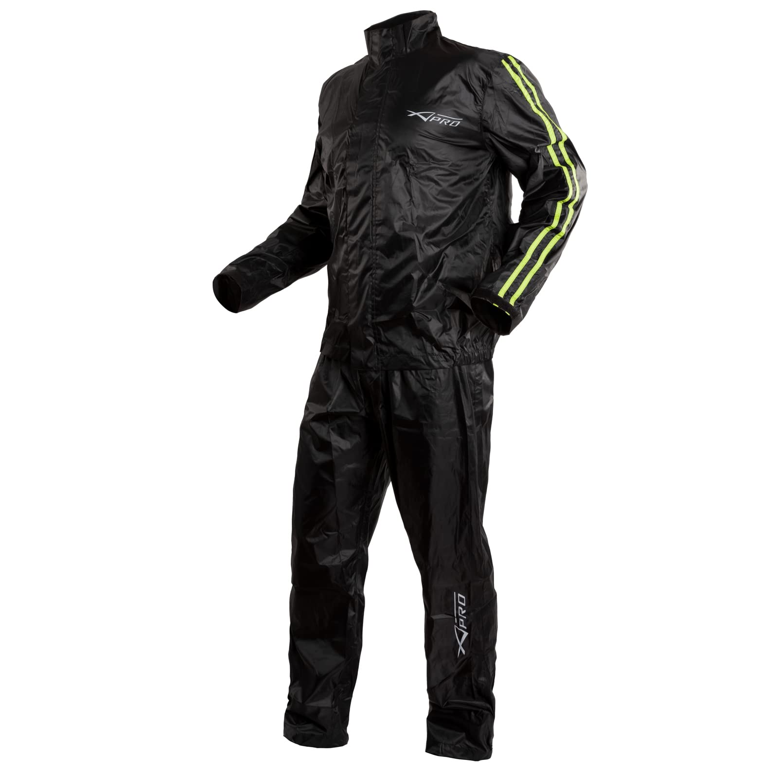 A-Pro Giacca Antipioggia Pantaloni Impermeabile Moto Scooter Alta Visibilità FLUO L