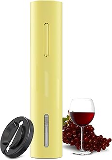 COKUNST Wine Bottle Opener with Foil Cutter, Battery Operated Automatic Corkscrew for Kitchen Party Home Wedding Yellow