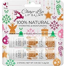 Chap-Lip Lip Balm 100% Natural Lip Balm Set - Beeswax Natural Christmas Gifts for Her - Ideal Gift for Women - Lip Moisturizer for Dry Lips, Cocoa Butter - Gingerbread, Pack of 2