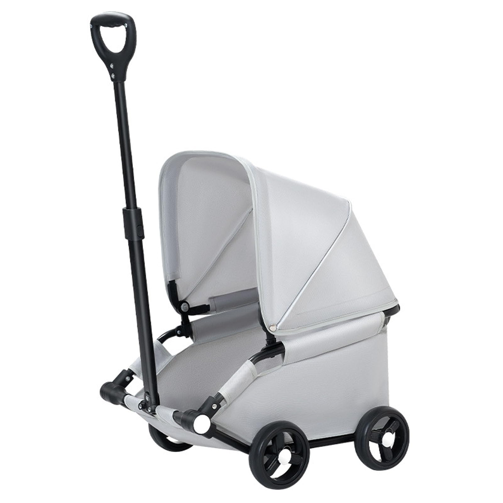 Pram pour chien et chat pliable gris à 4 roues pour voyage