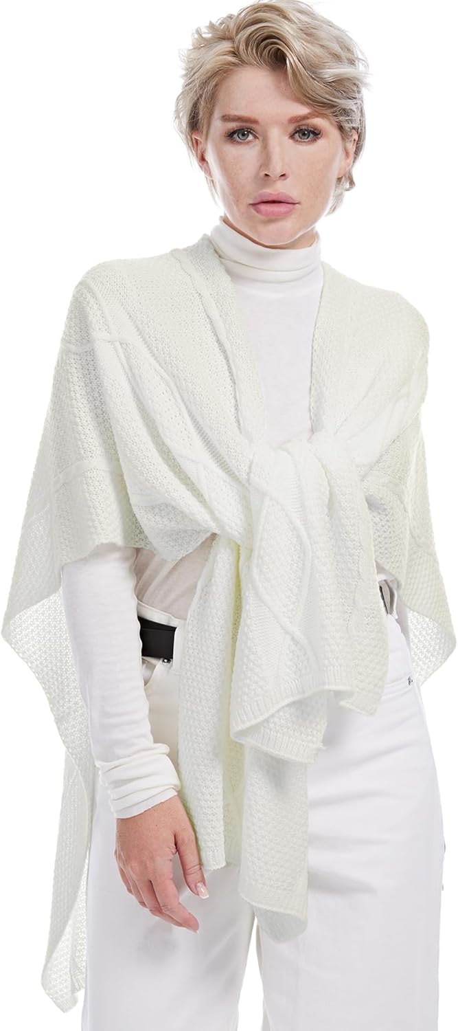 MissShorthair Knit Shawl Wraps for Women Boho Crochet Shawls Cape Open Front Cardigan - Image 4