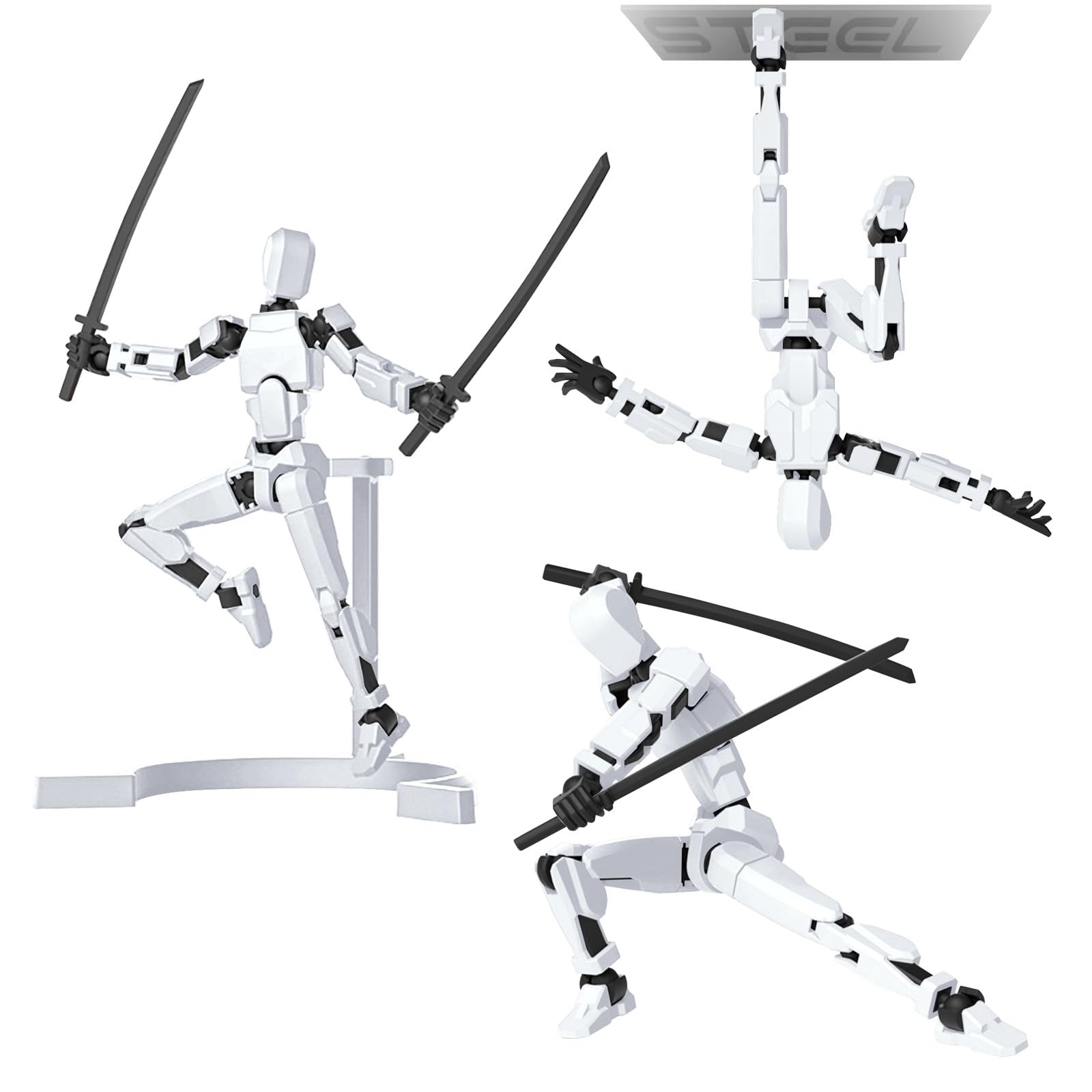 T13 Titan 13 Dummy 13 Action Figure, Robot 13 Lucky 13, 3D Printed Multi-Jointed Movable for Stop Motion Animation Adult Desktop Decor