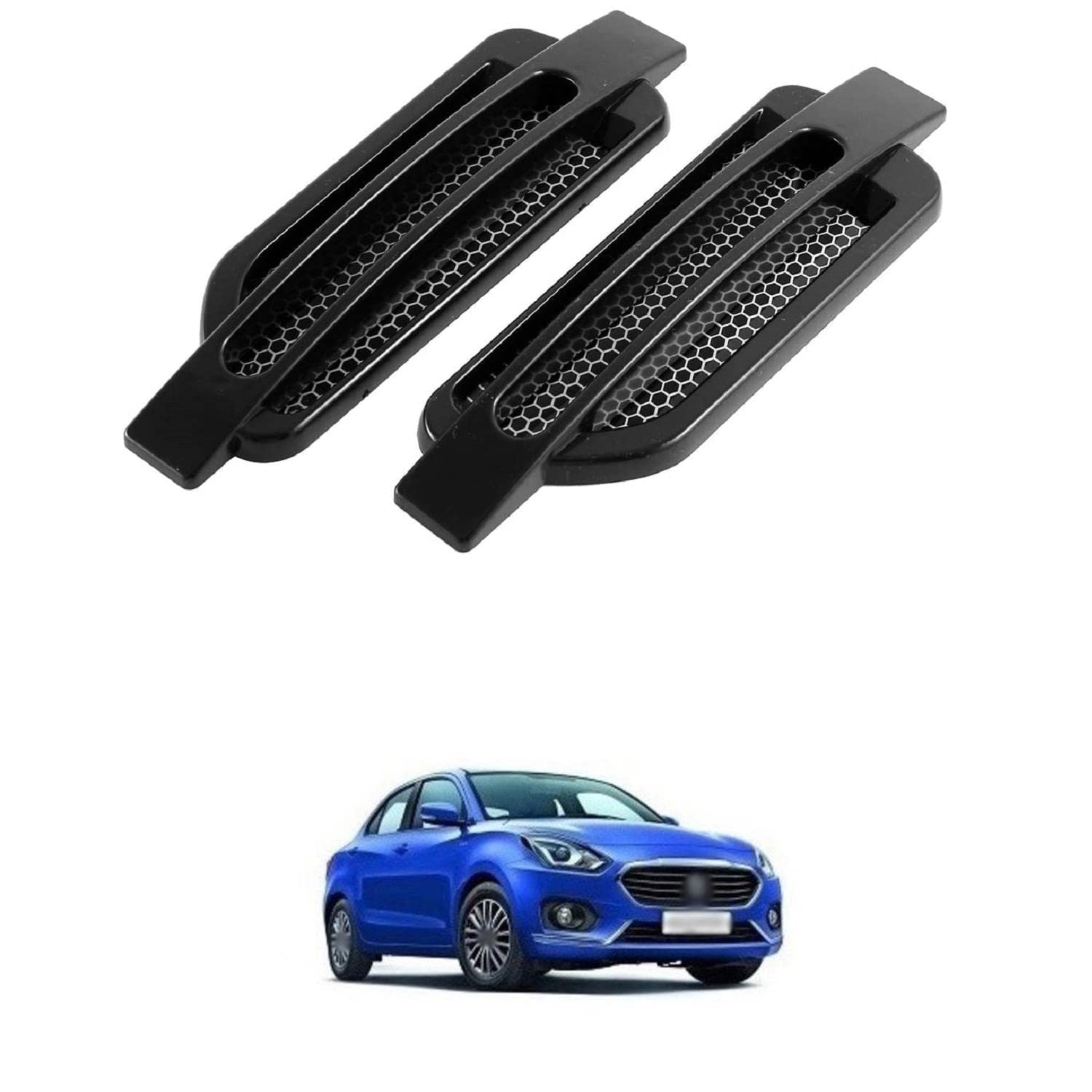 XZRTZ Car Fender Vent Hood, Car Bonnet Air Intake Flow Grille Bonnet Vent Cover Compatible with M-aruti S-uzuki S-wift D-zire