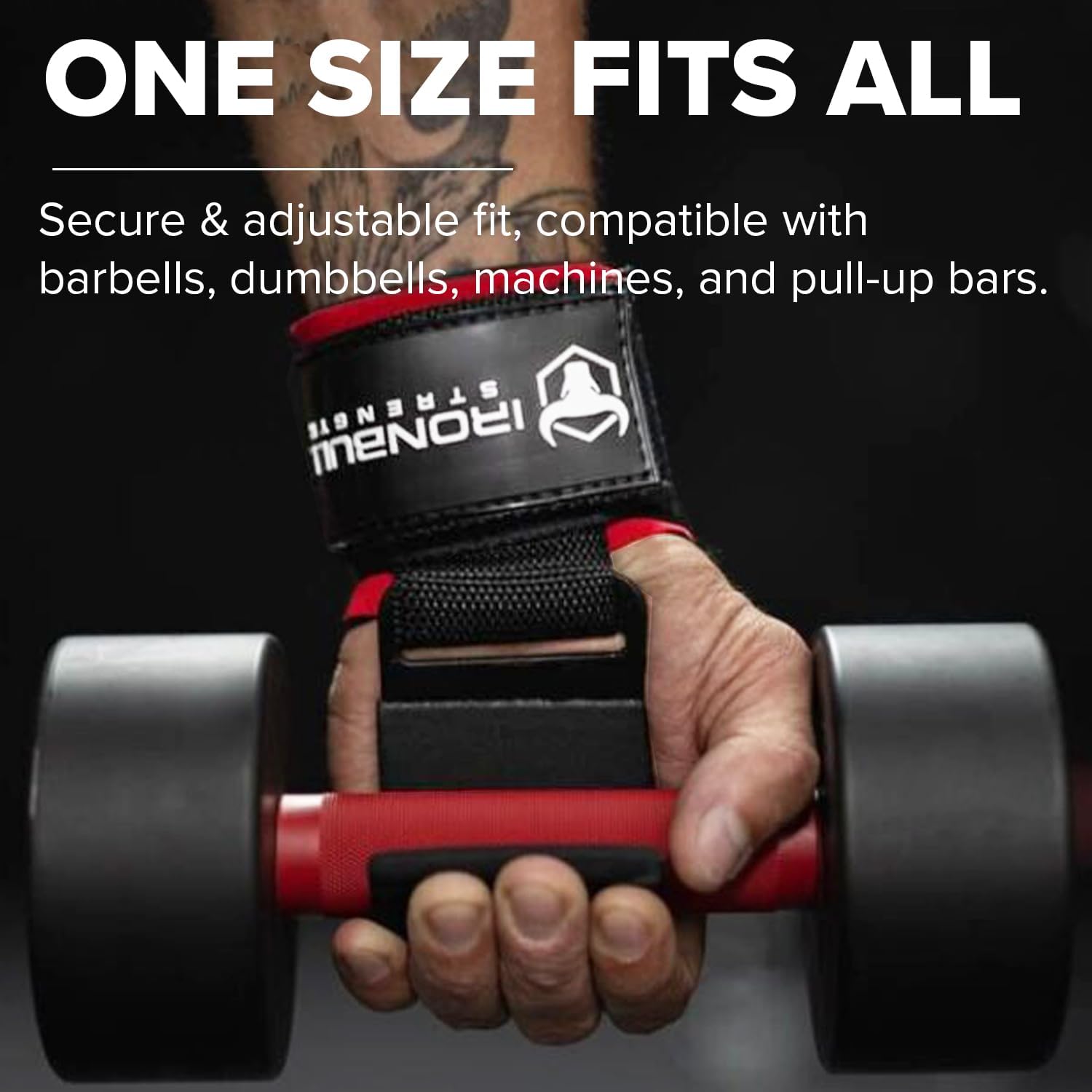 Iron Bull Strength Weight Lifting Steel Hooks (Pair) – Heavy Duty Lifting Wrist Straps - Deadlift Straps for Powerlifting- Thick Padded Workout Hook – Weightlifting Gloves for Heavy Lifting