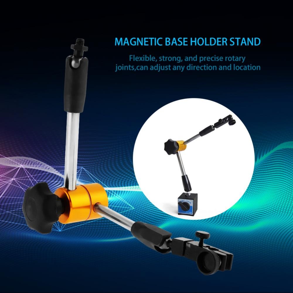 Soporte de base magnética, soporte de base magnética, universal, ajustable, soporte flexible para indicador de prueba de esfera medidor de distancia, soporte de base magnética ajustable