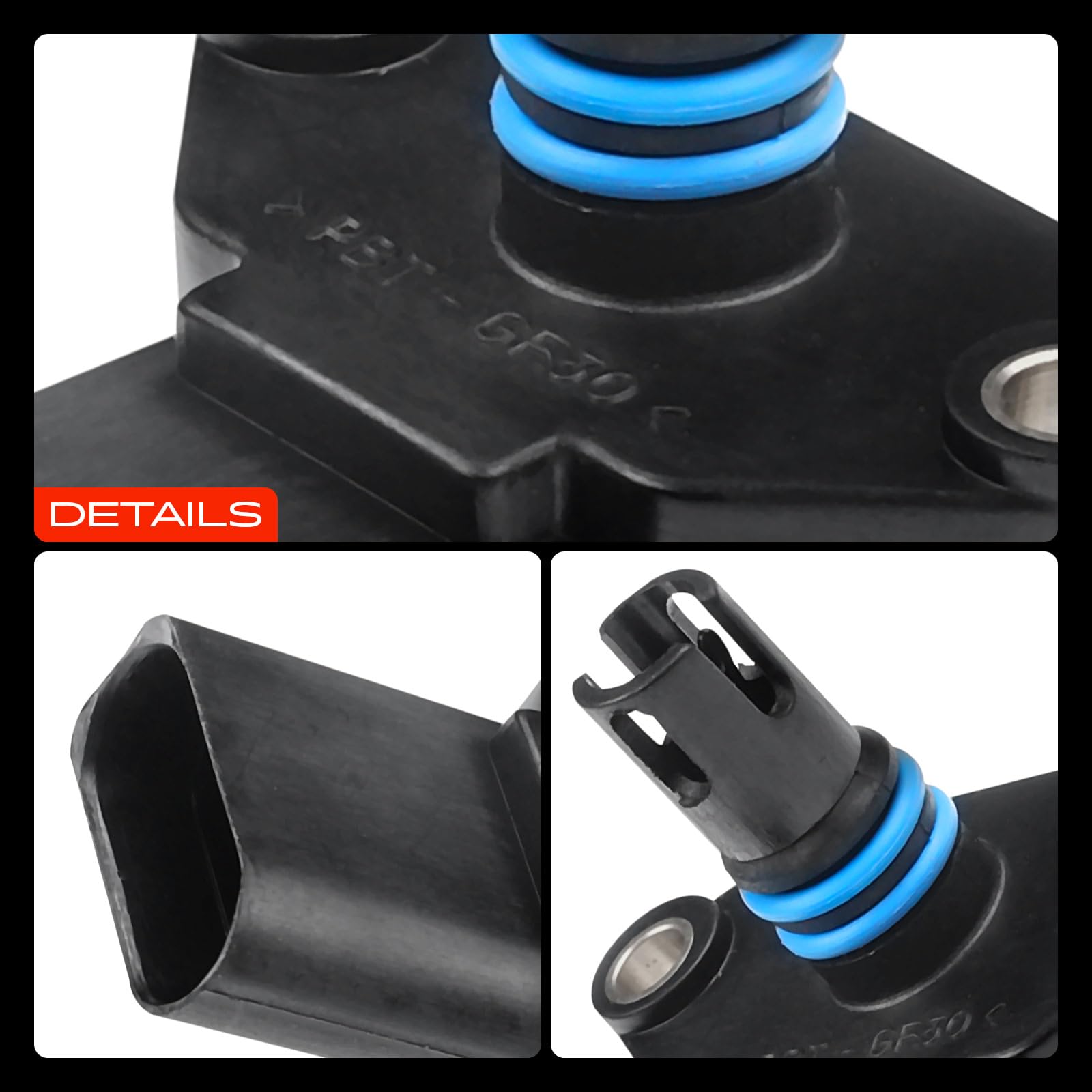 Frankberg Sensore pressione differenziale Pressione gas di scarico 4-Poli Compatibile con Golf IV 1J1 Polo 9A 9N A2 8Z0 Fox Compatto 5Z1 5Z3 5Z4 Golf IV Variante 1J5 Replace# 36906051