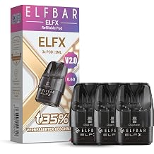 ELFBAR ELFX Refillable Pods Pack of 3 [2ml 0.6 Ohm] - V2.0 Replacement Pods with Dual Mesh Coil Top Filling & Leakage Protection for ELFX Pod System
