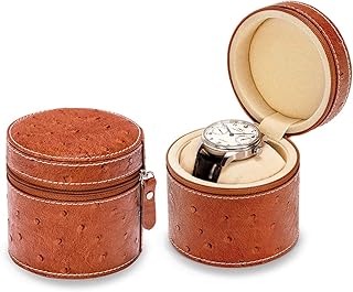 Custodia per orologio Custodia per orologio portatile Custodia per orologio da viaggio Custodia per orologio in pelle fatta a mano Scatola per orologio singola ovale Custodia per orologio con cernie