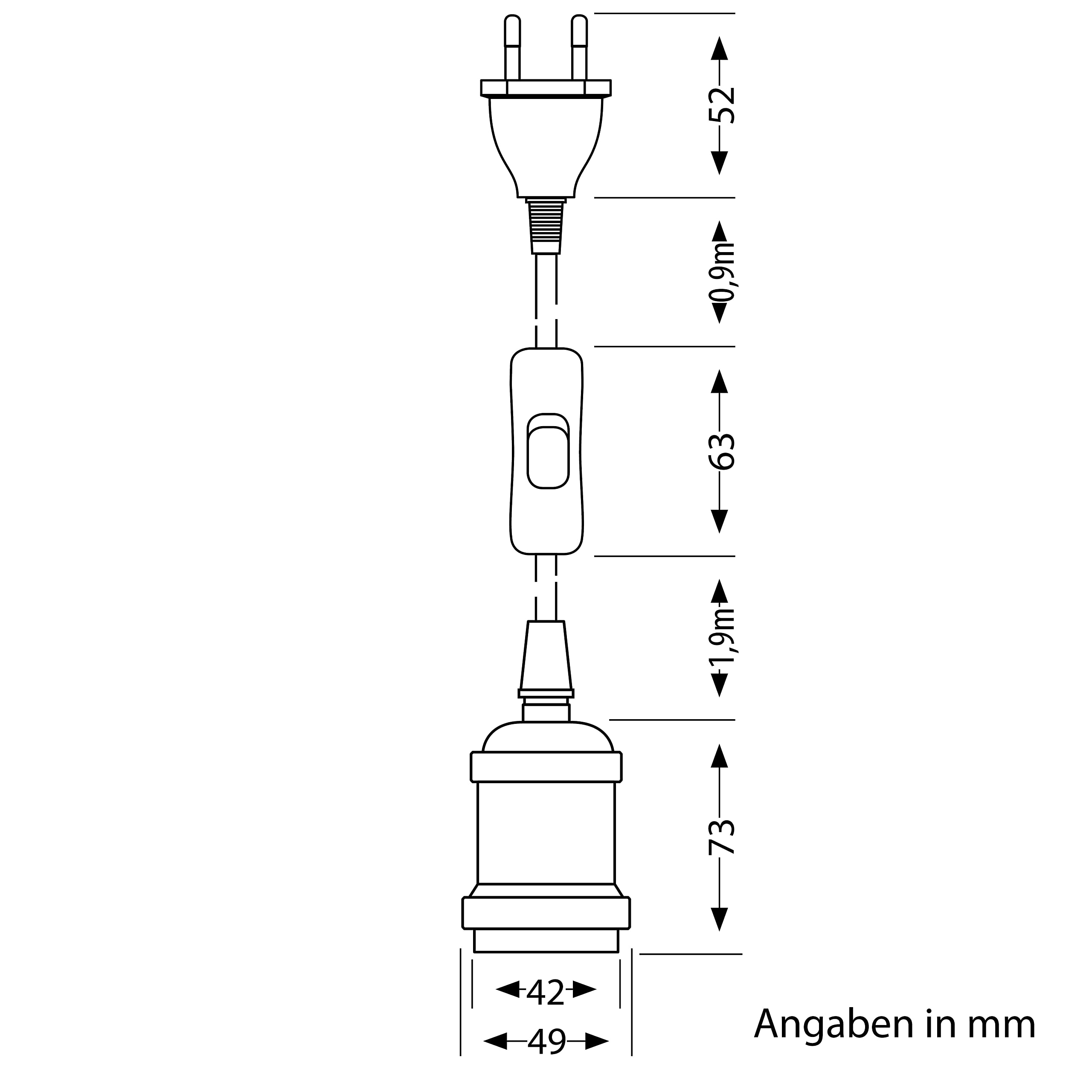 ledscom.de 2x 3 m Textilkabel RETRA, Vintage, Stecker, Schalter, bronze, Käfig-Schirm