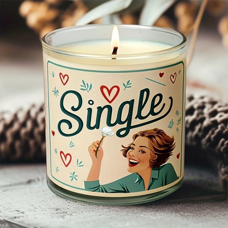 Gesanghua﻿ Celebrate Singles Soy Candles, Cinnamon Apple Scented Candles - Unique, Creative Surprise for Singles, Funny Surprise, Scented Candles