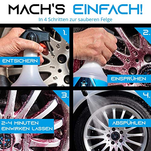GORILLAR Velgenreiniger 1 L, 1000 ml spray aluminium velgen stalen velgen pH-neutraal zuurvrij - Image 5