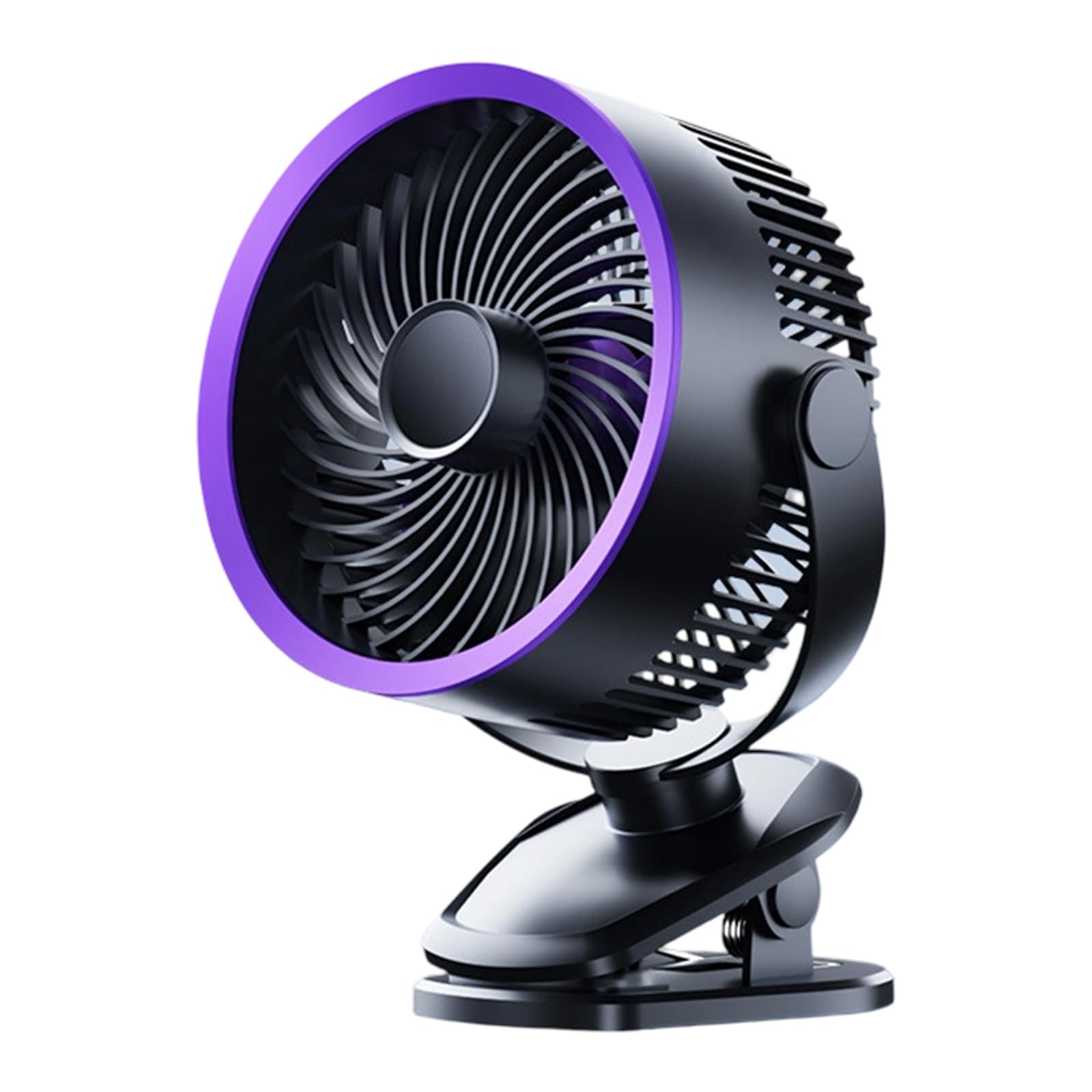 Tsynapter Rotatable Clip on Fan USB Charging Portable Quiet Fan with Night Light Texture Suitable for Camping Travel Portable Desk with Light