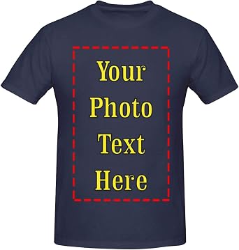 Custom T Shirt for Men,Personalized Mens T Shirt Crewneck Short Sleeve Tees, Cotton Summer Top Design T-Shirt