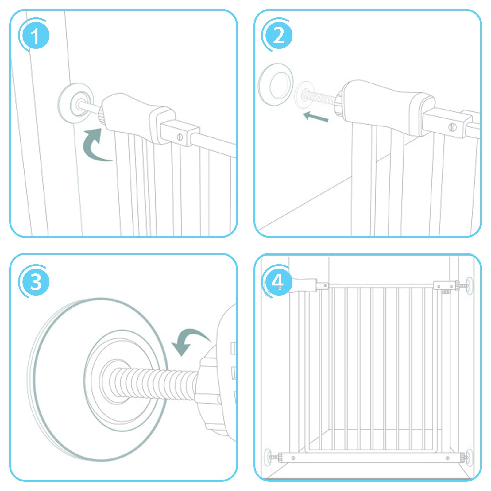 Oiieco 8Pcs Baby Gate Wall Protector, Silicone Stair Gate Extension Pads, Pressure Mounted Safety Gate Accessories - Image 4