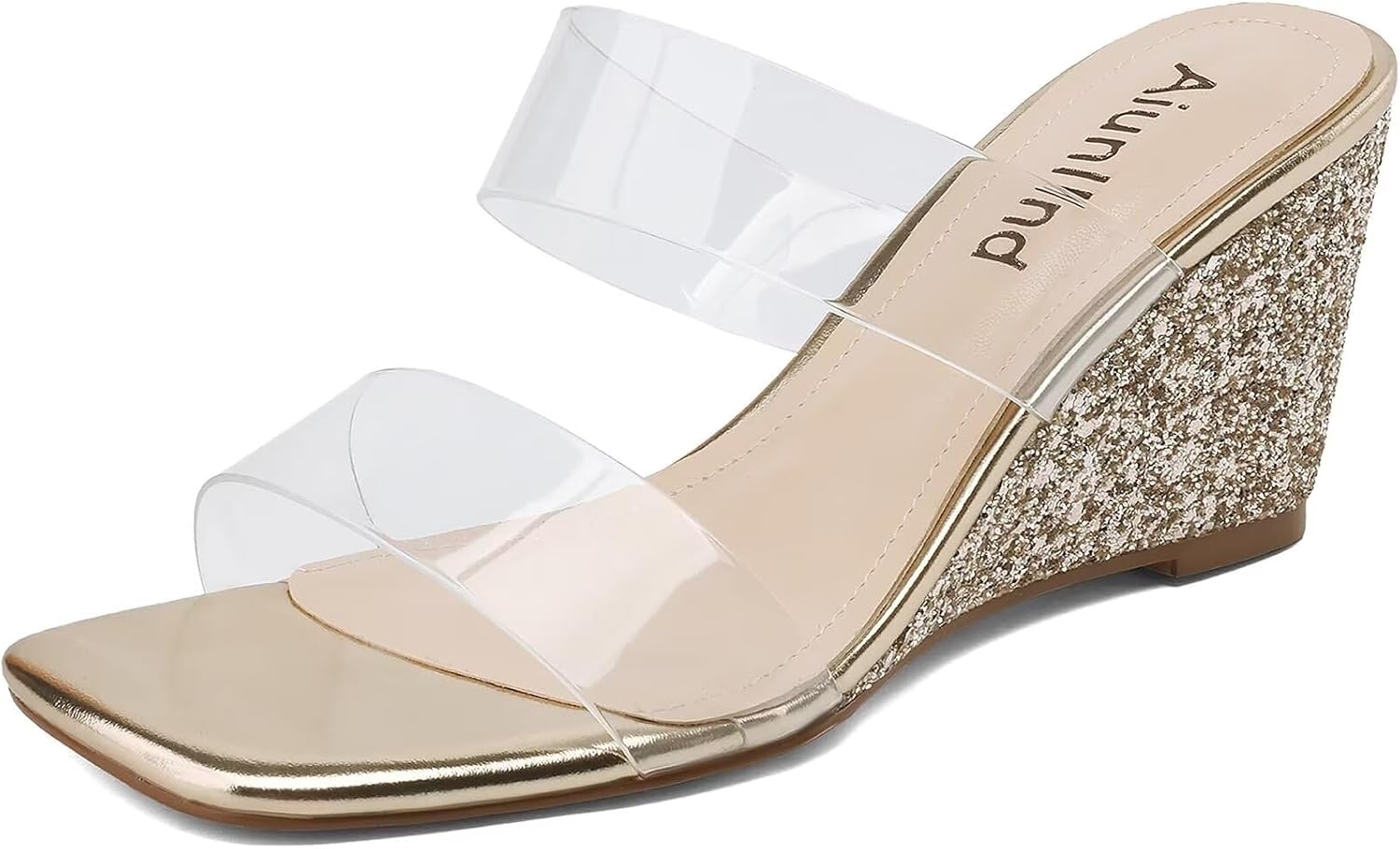 Wedge Sandals for Women Square Open Toe Wedge Heels Liberia Ubuy - Main Image