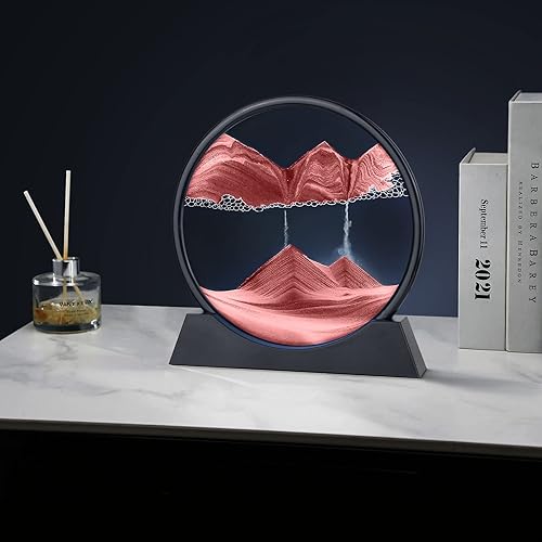 Miniatura 6 de Imagen artística de arena en movimiento  Decoración de pintura de arena movediza 3D de vidrio redondo 3D de mar profundo  Decoración relajante del