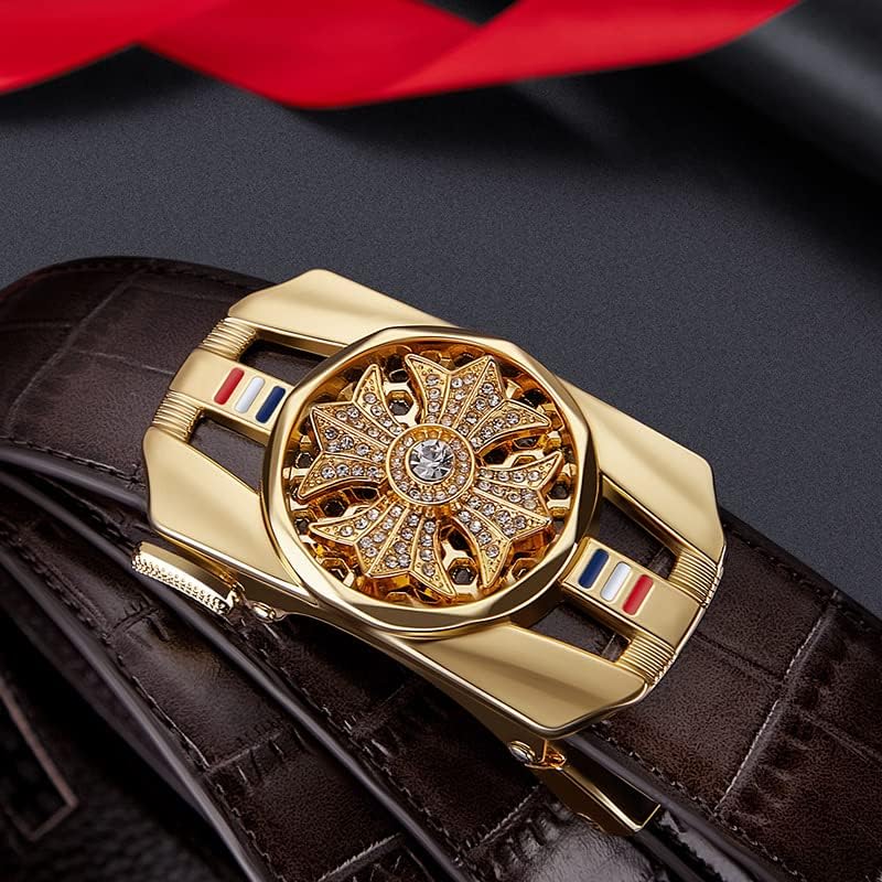 Vista 3 de VANNANBA Ratchet Leather Belt for Men,Fashion Belt Men Automatic Buckle,with Elegant Gift Box