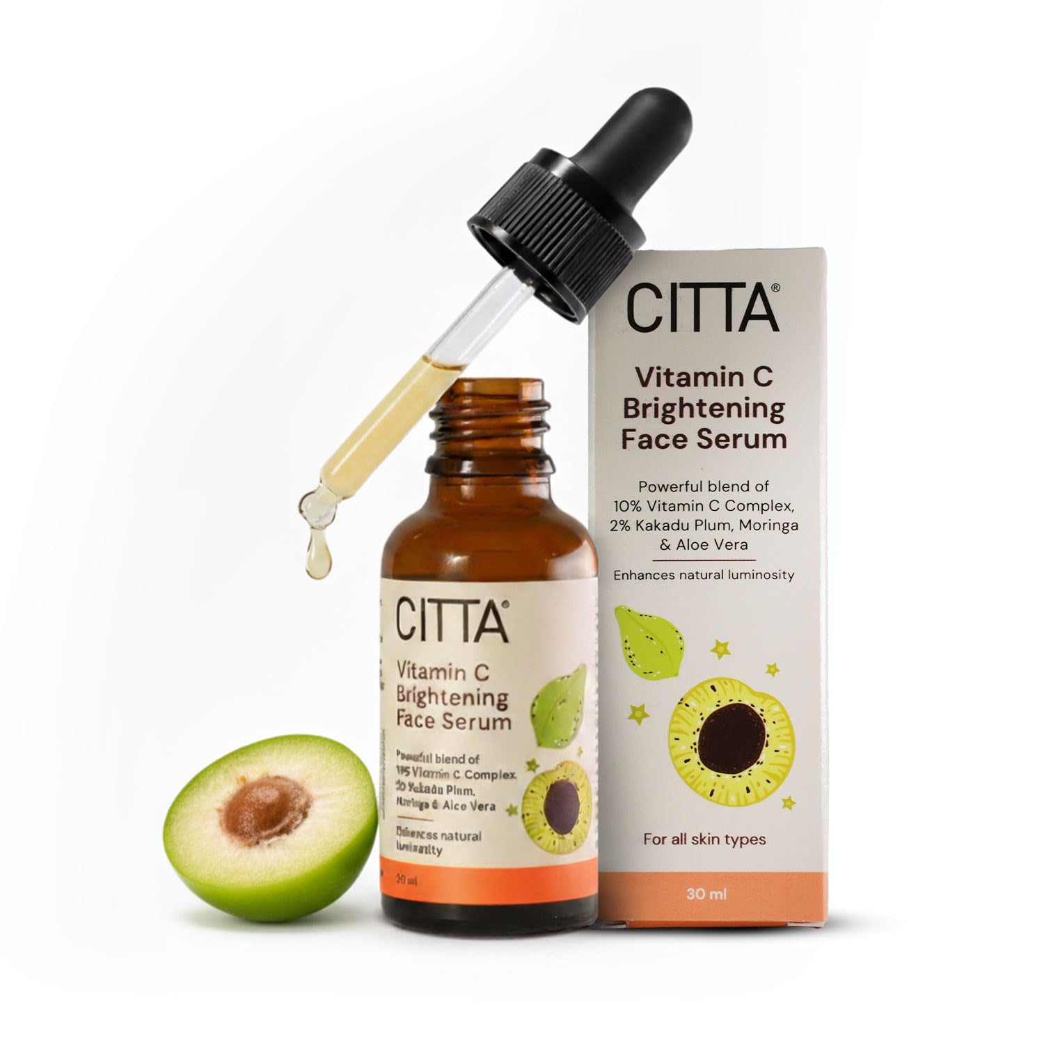 CITTA 12% Vitamin C Brightening Face Serum – For Oily, Combination