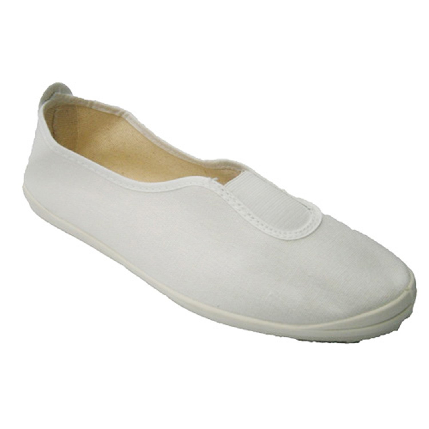 Pantoufle gymnase classique blanche légère avec élastique de maintien