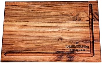 Tábua de Churrasco para Carne, Frios e Hambúrguer, Ideal para Preparar e Servir com Estilo em Churrascos, Perfeita para a Família e Churrasqueiros de Plantão – WOODBULL.