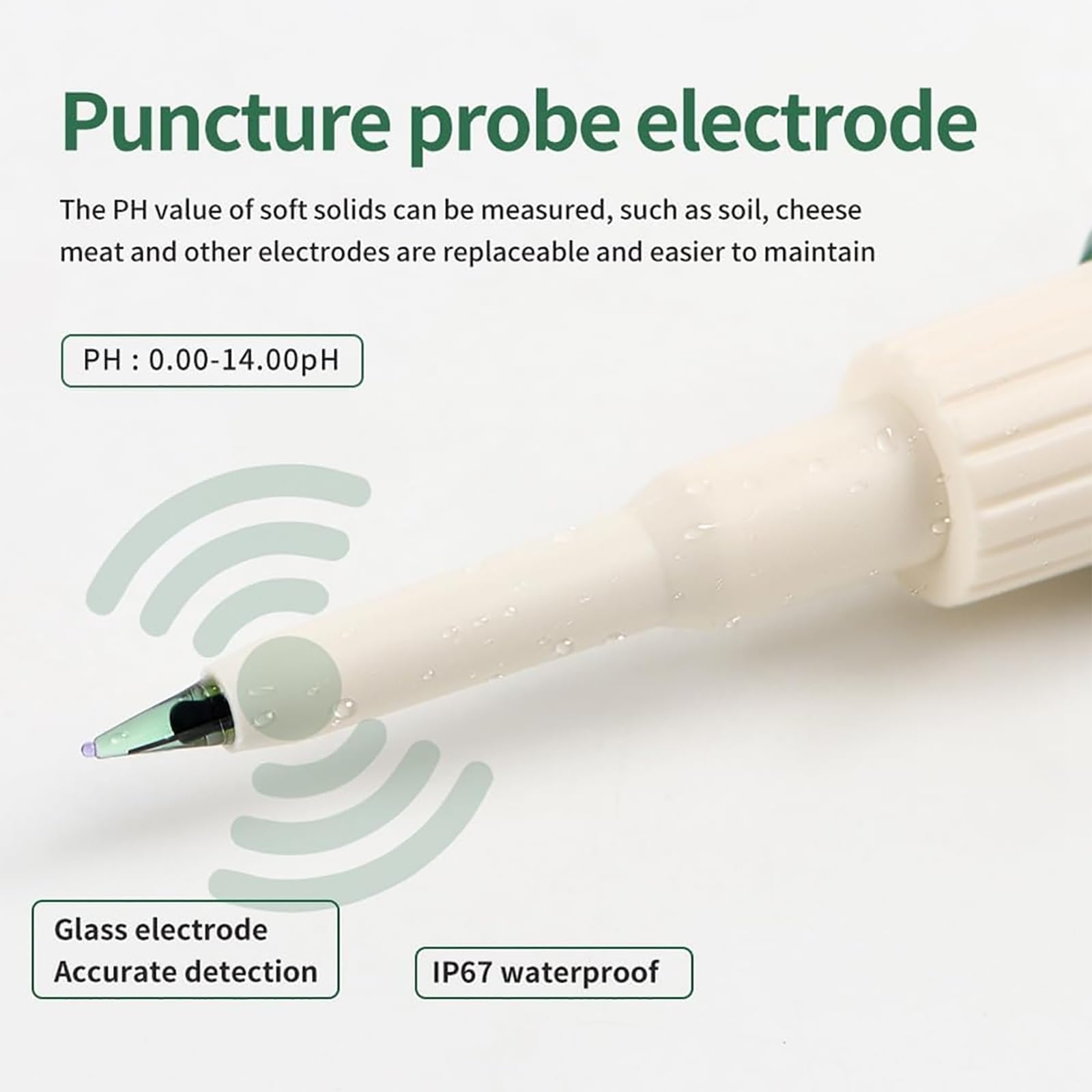 Misuratore di pH professionale per alimenti con sonda di temperatura, alta precisione ± 0,1 pH, compensazione automatica della temperatura, ideale per test di pasta, acqua, formaggio e carne