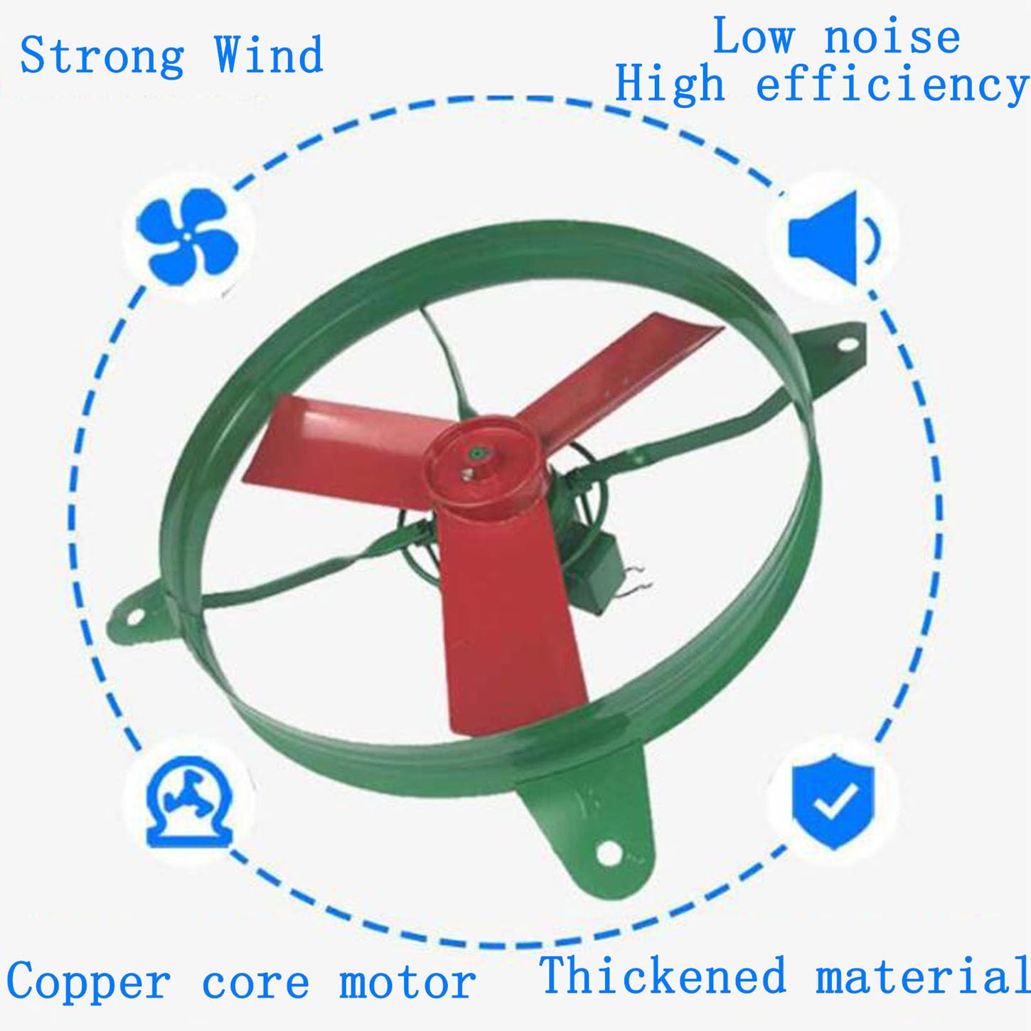 Extractor Cocina,Abierto Ventilador Industrial,Metal Ventilador Extractor De Aire,Motor con Núcleo De Cobre,para Fábrica, Taller, Garaje,Ático Ventiladores para Pared,600mm