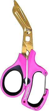 8-in-1 Trauma Shears for Nurses Heavy Duty Medical Scissors, Stainless Steel Bandage Scissors for EMT, First Aid & Emergency Use Black & Grey
