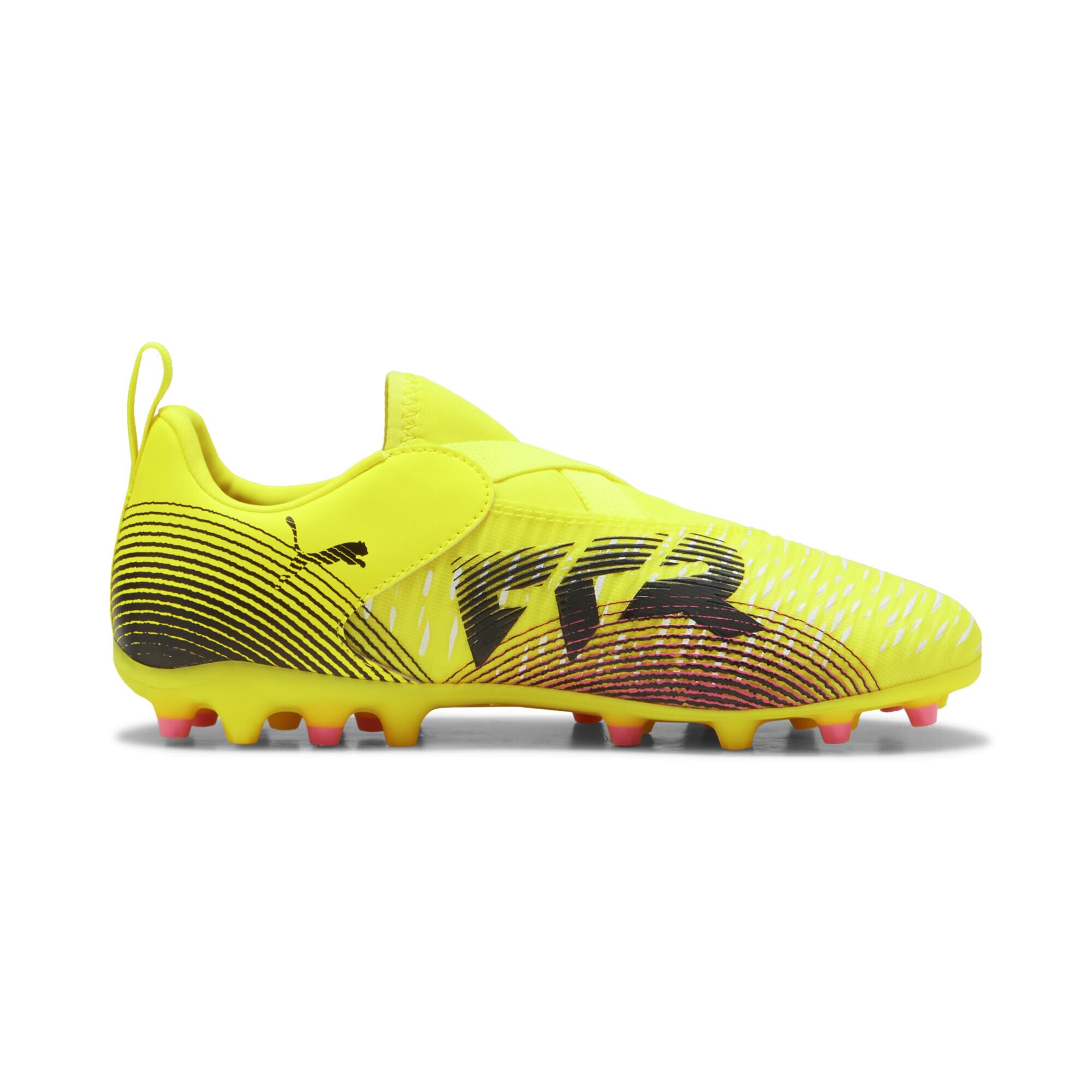 PUMA Jugendliche Future 8 Match MG Fußballschuhe ohne Schnürung 35.5, Yellow Alert Black Sun Struck Pink
