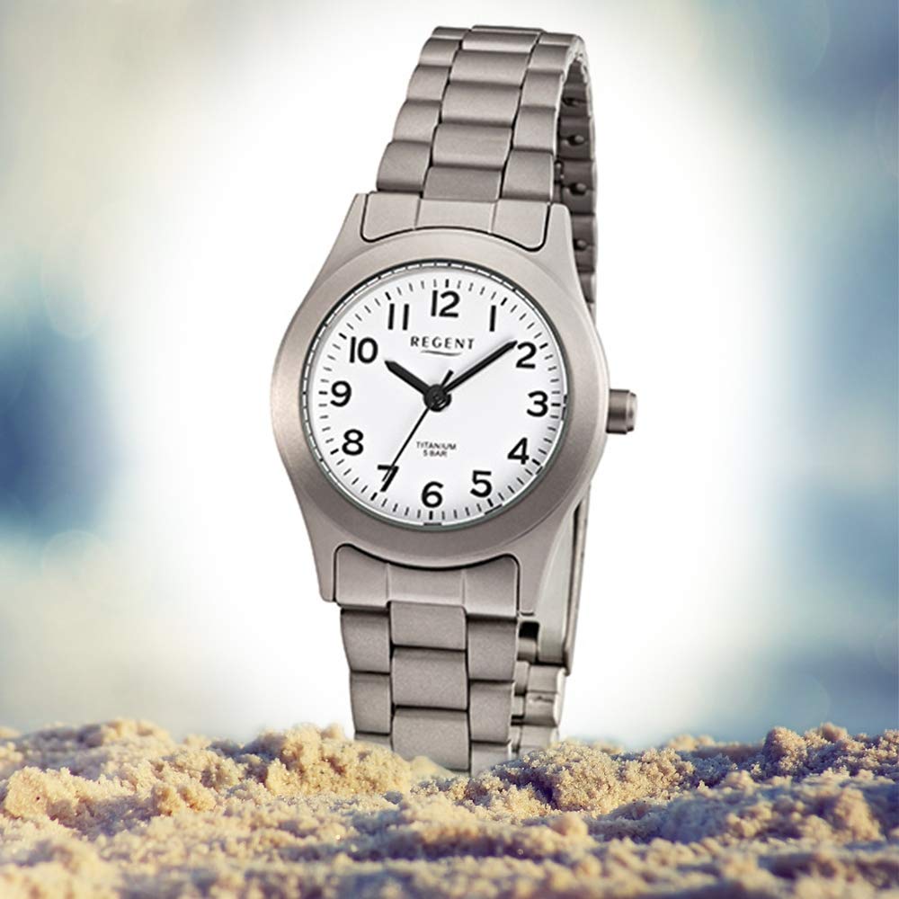 Regent Damen. Analog Quarz Uhr mit Titan Armband 12290411