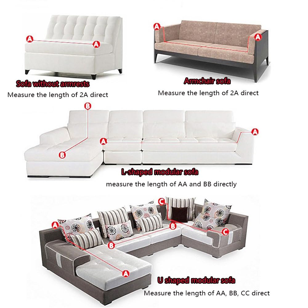Universelle Housses De Canapé 1 2 3 4 Places Housse Canape Jacquard Housse De Protection pour Canapé Sectionnel Slipcovers, Couvre Canapé pour Chat Chien, avec Volant(Beige,145-185cm 2 Seat)