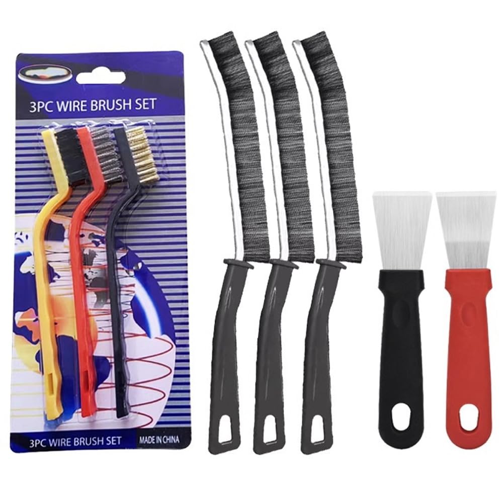 8-Piece Premium Crevice Cleaning Brush Set for Shower Door Grooves, Equipment Gaps Perfect for deep Cleaning Toilets & Shower Heads. Durable Stainless Steel & Plastic Construction.