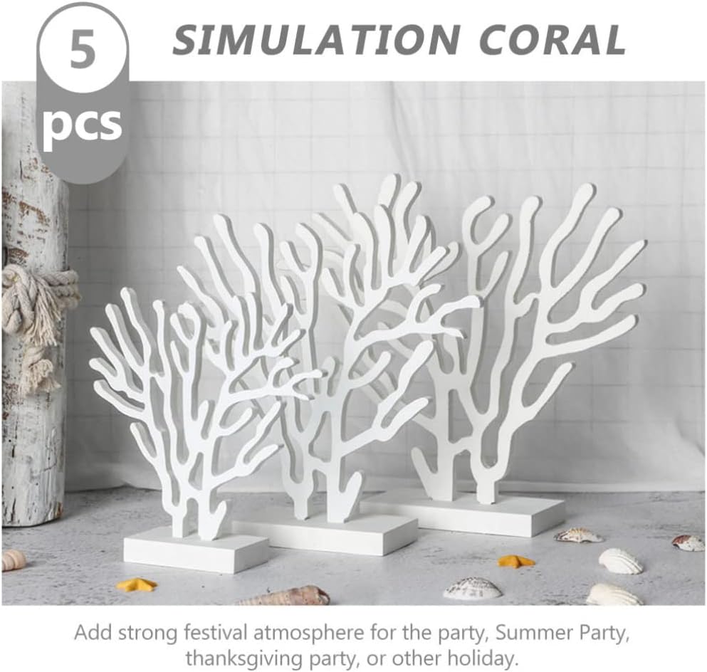 BESPORTBLE Wood Coral Table Centerpiece, 3Pcs Mermaid Coral Reef Decor- Under The Sea Mermaid Birthday Party Decorations Supplies