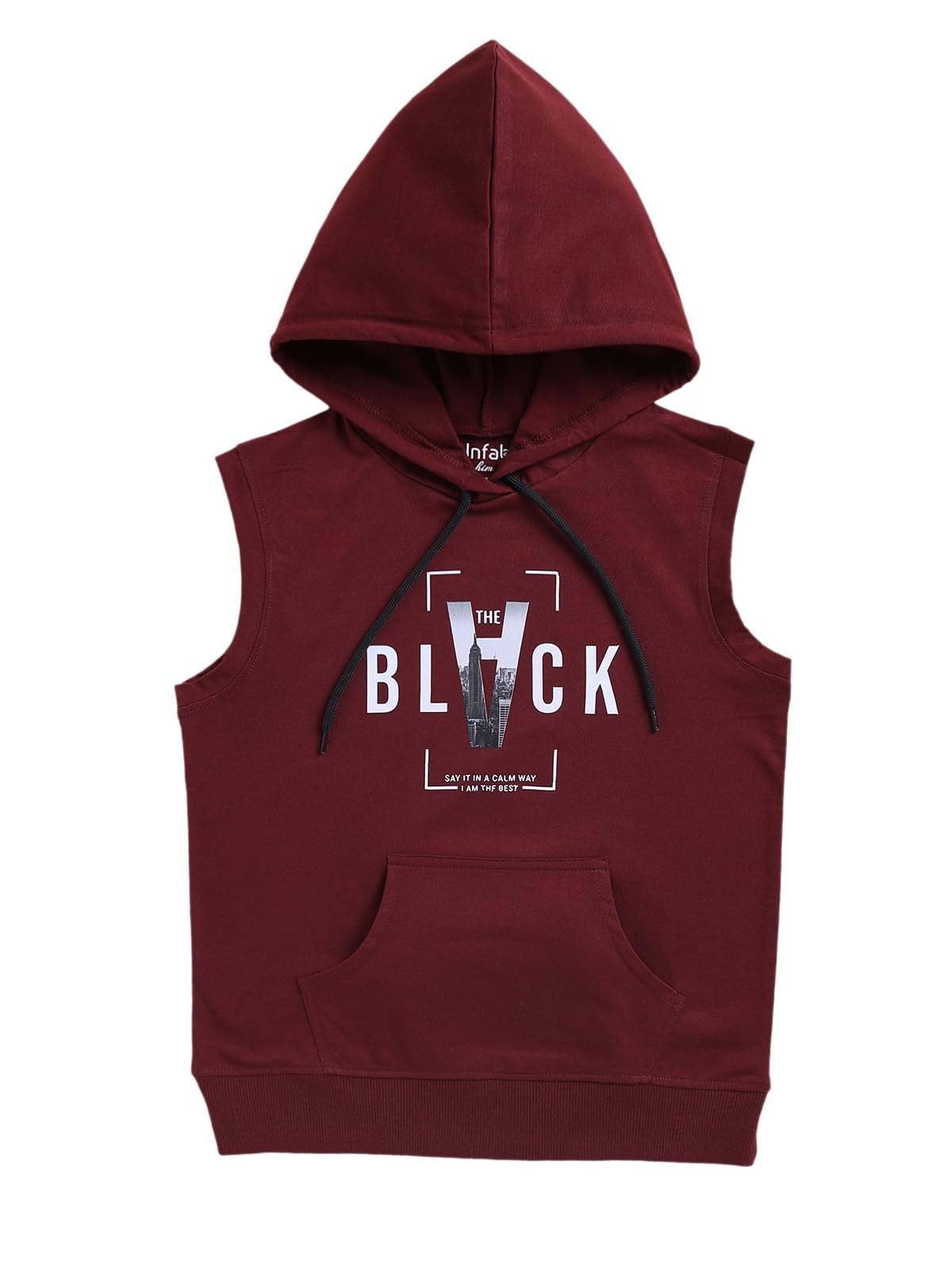 Kids Boys Solid Pratten Hooded Sweatshirt | Cotton Blend Fabric Regular Fit Sleeveless Hoodies |Casual Summer Wear Soft Breathable Skin-Friendly | Hoodies for Kids-image-35