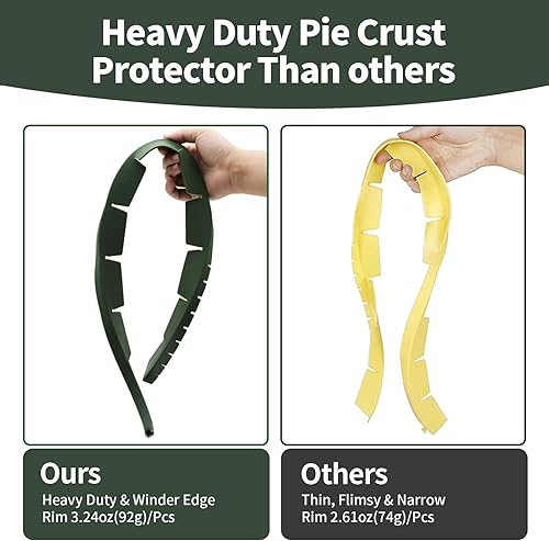 Miniatura 5 de HOHUIGO Pie Crust Shield - Protector de corteza de silicona para bordes de pastel, anillo ajustable para tartas de corteza para hornear pastel pizza