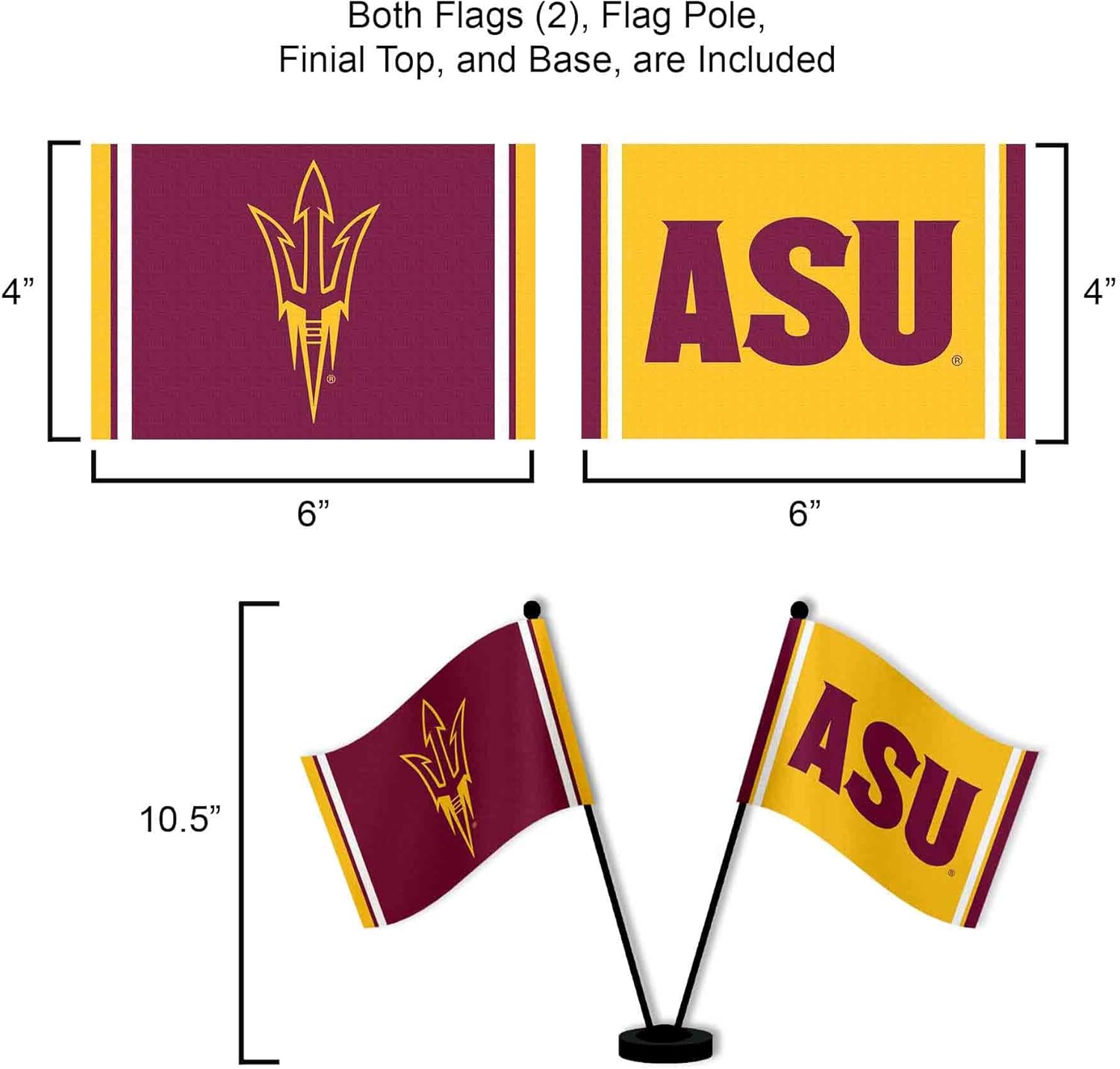 Arizona State Sun Devils Desk and Table Top Flags - Image 3