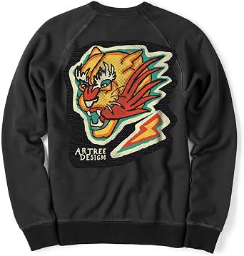 Vintage Unisex Black Raglan Sweatshirt for Women Long Sleeve Tops Crewneck Pullover Trendy Graphic Sweatshirt for Men