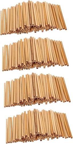 GANAZONO 400 Pcs Honeycomb Reed Tube Beehive DIY Reed Tubes bee Tubes Inserts Beekeeper Replacement Refill Tubes Natural Reed Bee Tubes Mason Bamboo