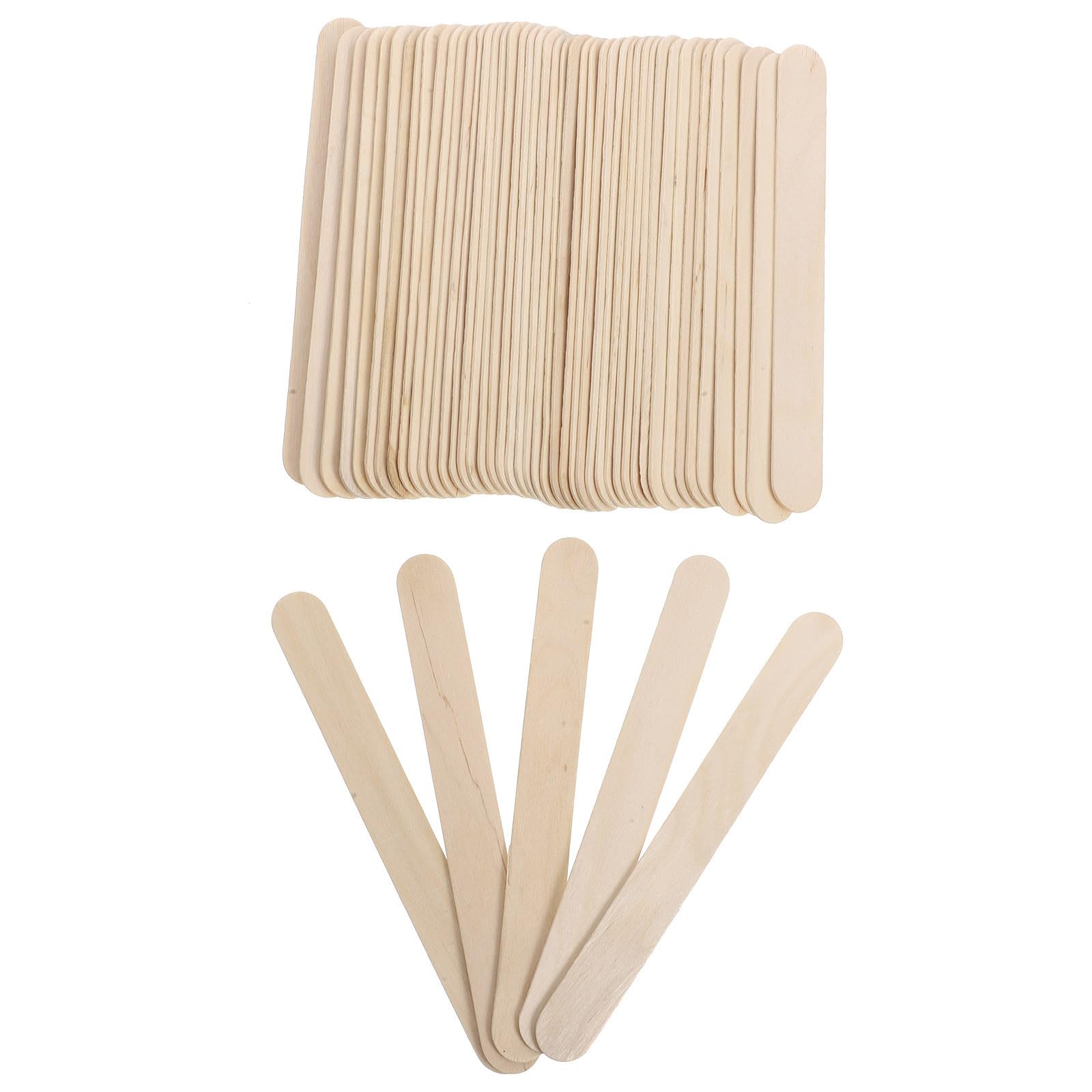 INOOMP Espátulas para Depilación de Madera Beige, Aplicadores de Cera Corporal Portátiles, Superficie Lisa y Fácil de Llevar, Paquete de 6 Cajas 100 Piezas